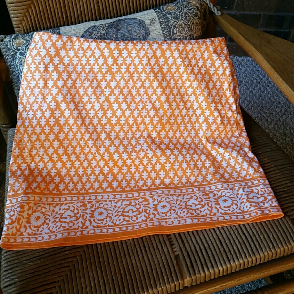 J. Crew orange and white pattern skirt, size 2